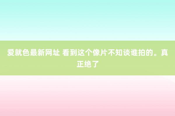 爱就色最新网址 看到这个像片不知谈谁拍的。真正绝了