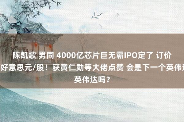 陈凯歌 男同 4000亿芯片巨无霸IPO定了 订价为51好意思元/股！获黄仁勋等大佬点赞 会是下一个英伟达吗？