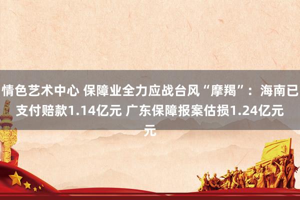 情色艺术中心 保障业全力应战台风“摩羯”：海南已支付赔款1.14亿元 广东保障报案估损1.24亿元