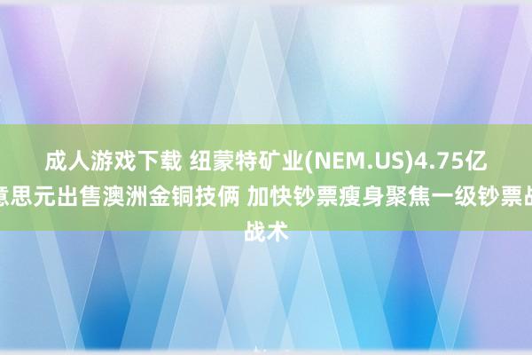 成人游戏下载 纽蒙特矿业(NEM.US)4.75亿好意思元出售澳洲金铜技俩 加快钞票瘦身聚焦一级钞票战术