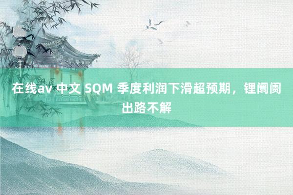 在线av 中文 SQM 季度利润下滑超预期，锂阛阓出路不解