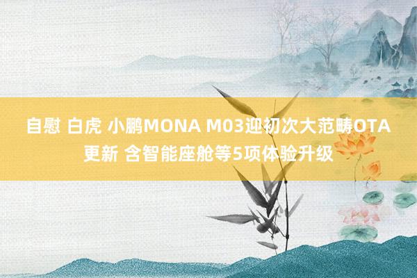 自慰 白虎 小鹏MONA M03迎初次大范畴OTA更新 含智能座舱等5项体验升级