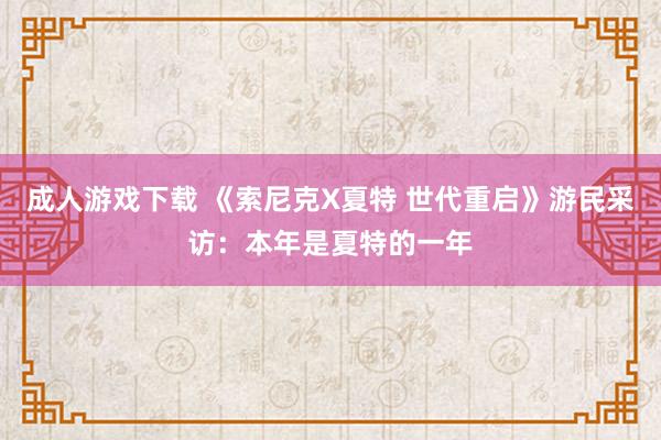 成人游戏下载 《索尼克X夏特 世代重启》游民采访：本年是夏特的一年