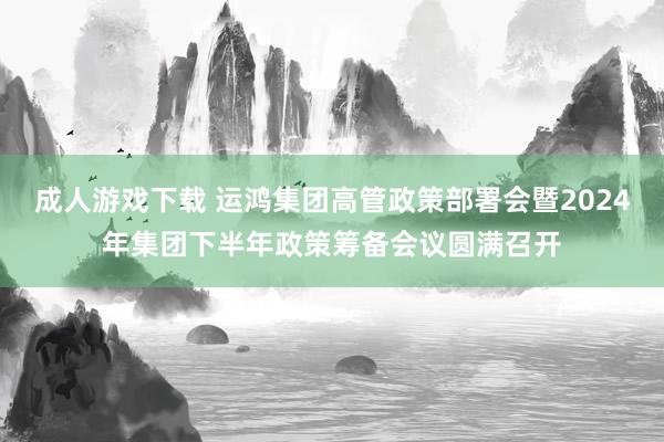 成人游戏下载 运鸿集团高管政策部署会暨2024年集团下半年政策筹备会议圆满召开