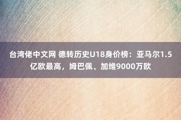 台湾佬中文网 德转历史U18身价榜：亚马尔1.5亿欧最高，姆巴佩、加维9000万欧