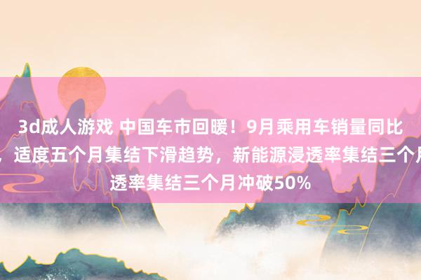 3d成人游戏 中国车市回暖！9月乘用车销量同比增多4.5%，适度五个月集结下滑趋势，新能源浸透率集结三个月冲破50%