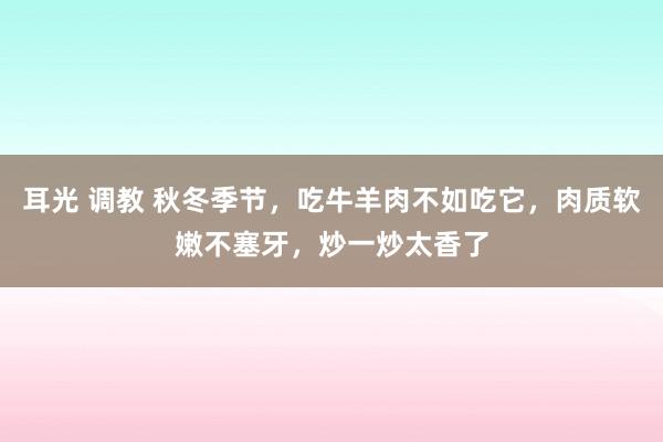 耳光 调教 秋冬季节，吃牛羊肉不如吃它，肉质软嫩不塞牙，炒一炒太香了