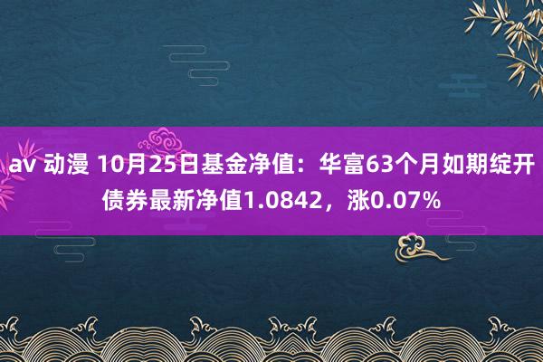 av 动漫 10月25日基金净值：华富63个月如期绽开债券最新净值1.0842，涨0.07%