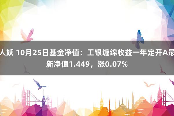 人妖 10月25日基金净值：工银缠绵收益一年定开A最新净值1.449，涨0.07%