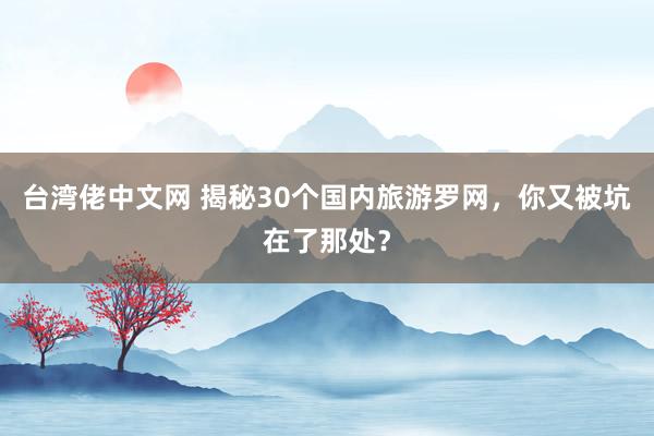 台湾佬中文网 揭秘30个国内旅游罗网，你又被坑在了那处？