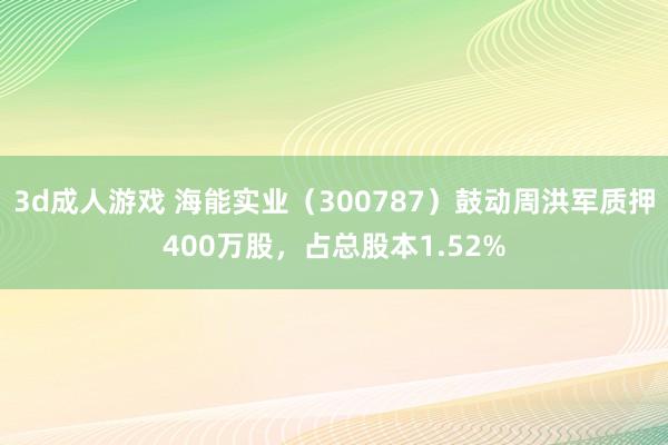 3d成人游戏 海能实业（300787）鼓动周洪军质押400万股，占总股本1.52%