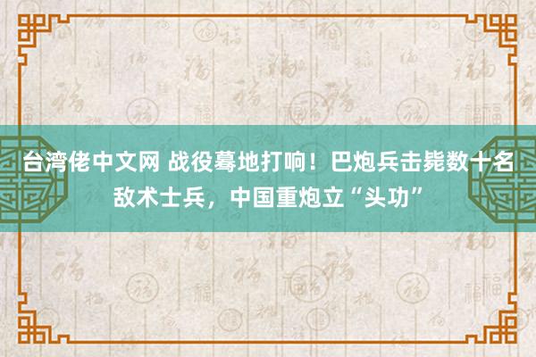 台湾佬中文网 战役蓦地打响！巴炮兵击毙数十名敌术士兵，中国重炮立“头功”