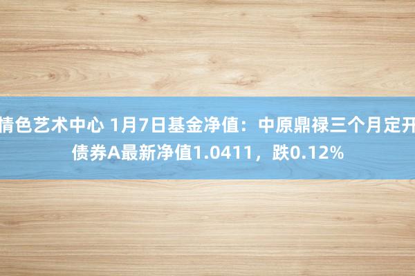 情色艺术中心 1月7日基金净值：中原鼎禄三个月定开债券A最新净值1.0411，跌0.12%