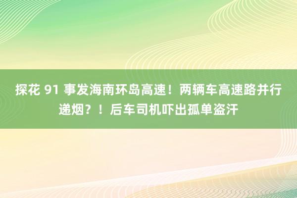 探花 91 事发海南环岛高速！两辆车高速路并行递烟？！后车司机吓出孤单盗汗